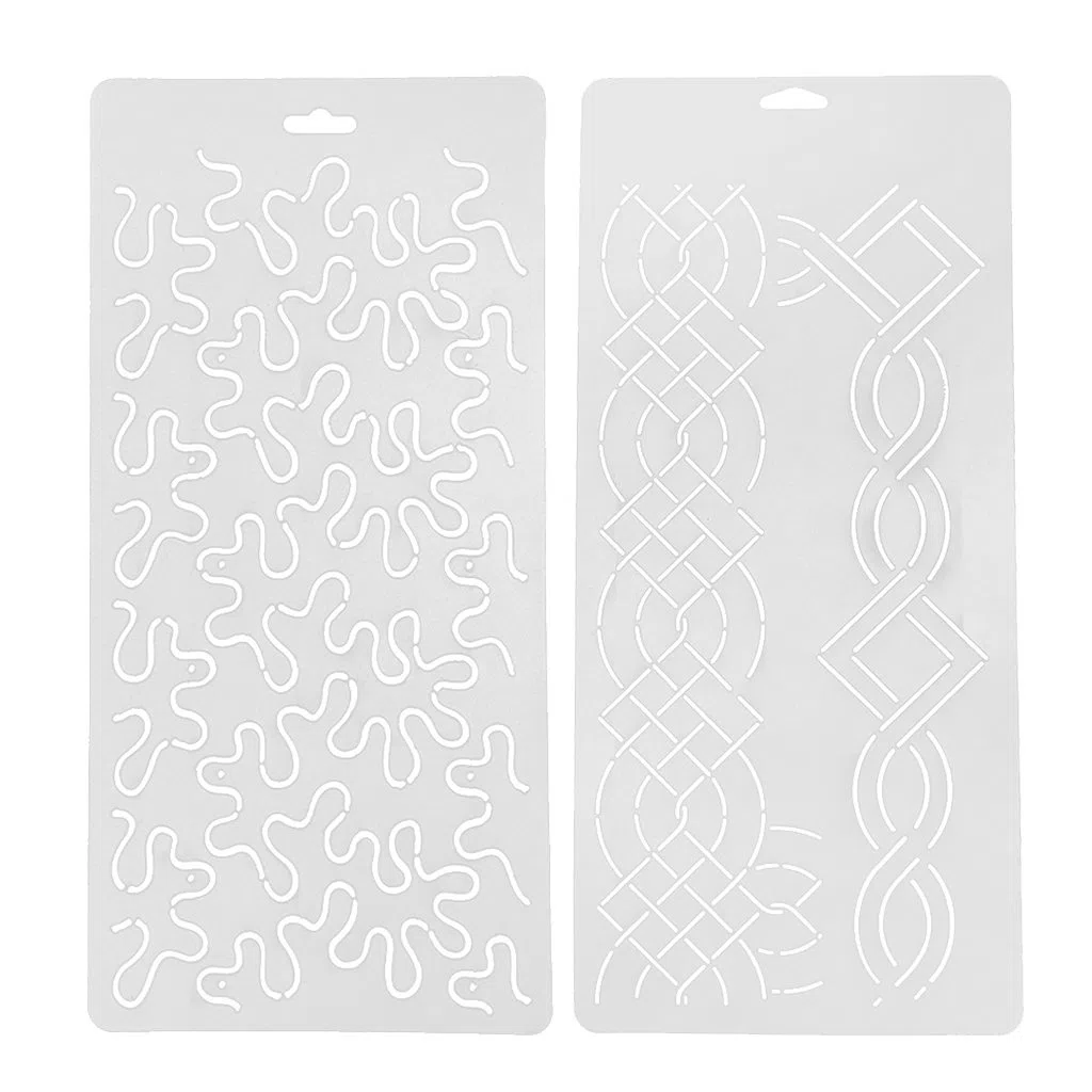2pcs Patrón De Plantilla De Plástico Que Acolcha Plantilla Patchwork Costura Artesanal Herramienta