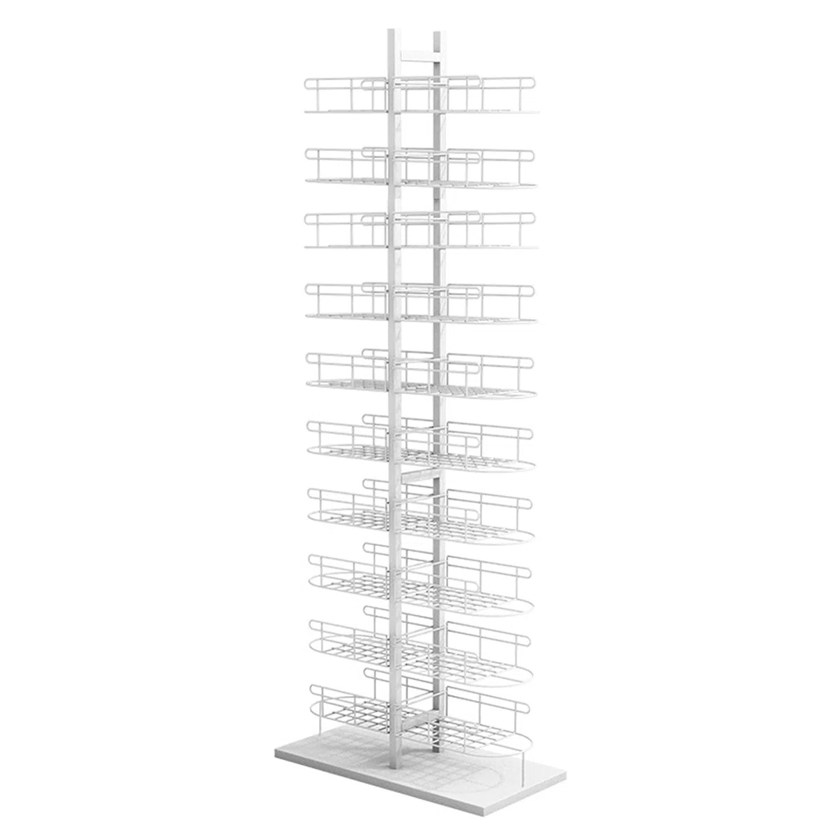 Estantes para Sombreros, Expositor de 6/8/10 Niveles para Tiendas, estanterías comerciales para el hogar y boutiques, Perchero Independiente para Guardar Sombre,White-60x30x162CM