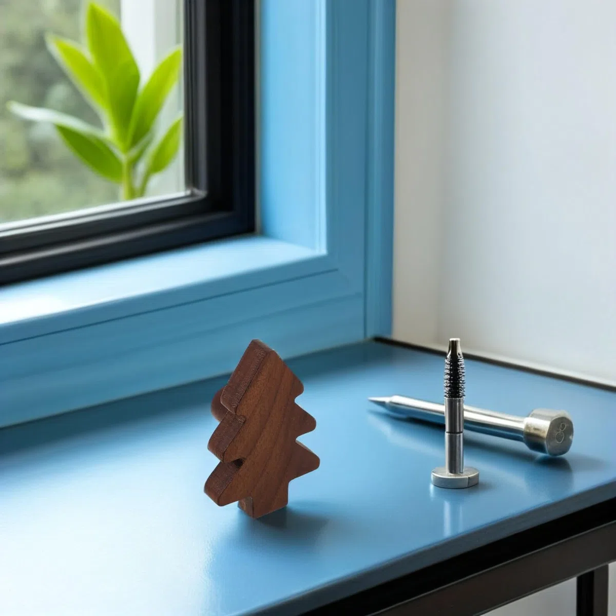 Cabilock Pomos de Madera para Armarios Infantiles en Forma de Árbol de Navidad Tiradores Decorativos para Cajones y Puertas Diseño Creativo y Seguro Acabado en Nogal Oscuro 3 Unidades