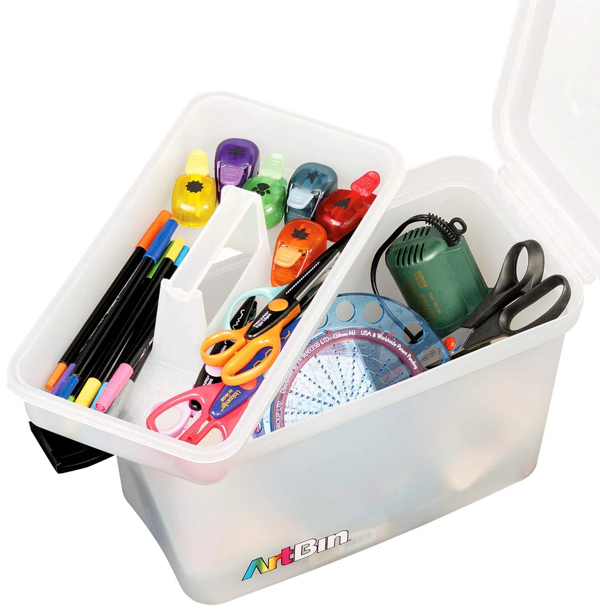 ArtBin 8408AB - Maletín Organizador portátil de Manualidades con asa, plástico translúcido