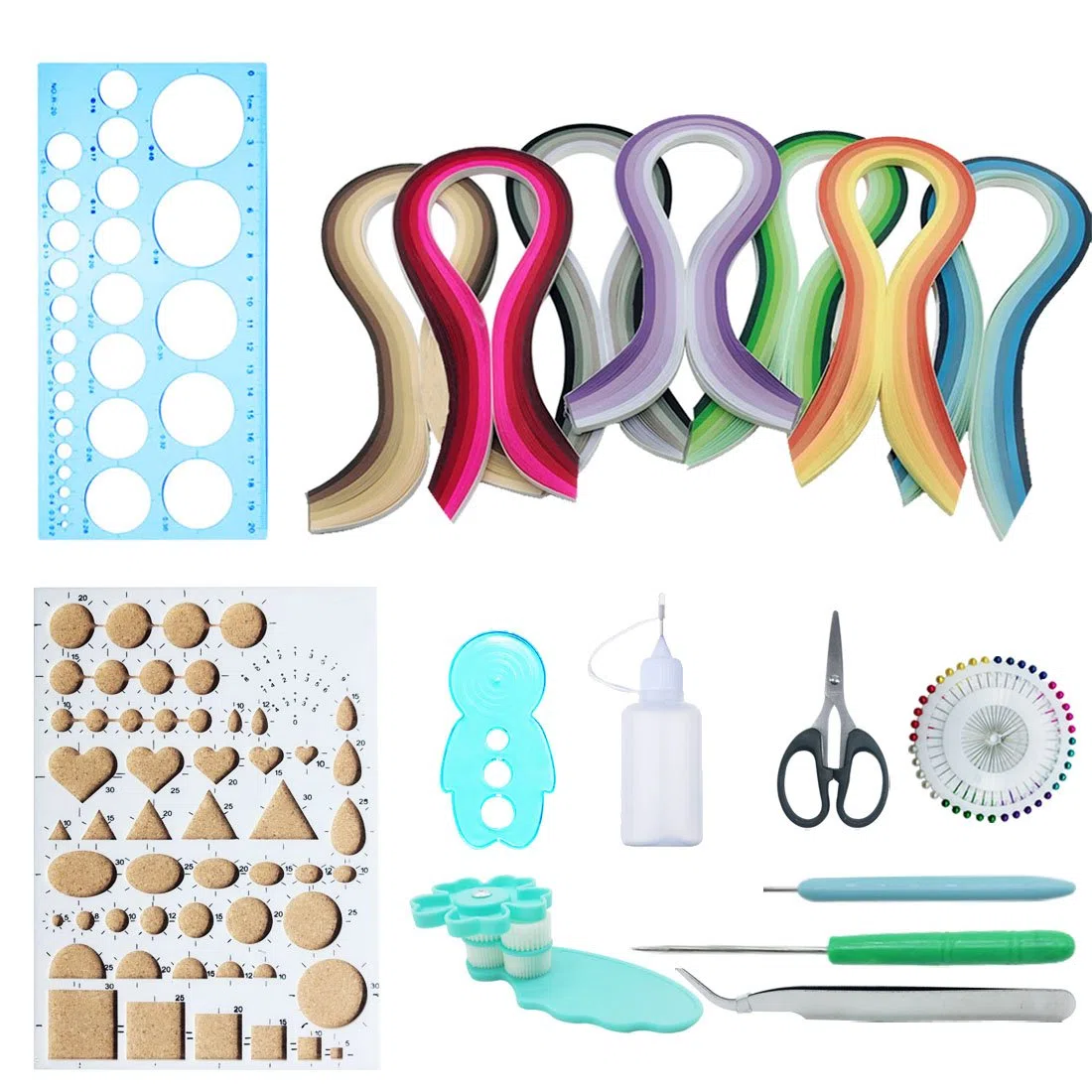Woohome Set de Papel de Filigrana con 10 Herramientas de Quilling y 34 Colores de 700 Tiras de Papel Quilling