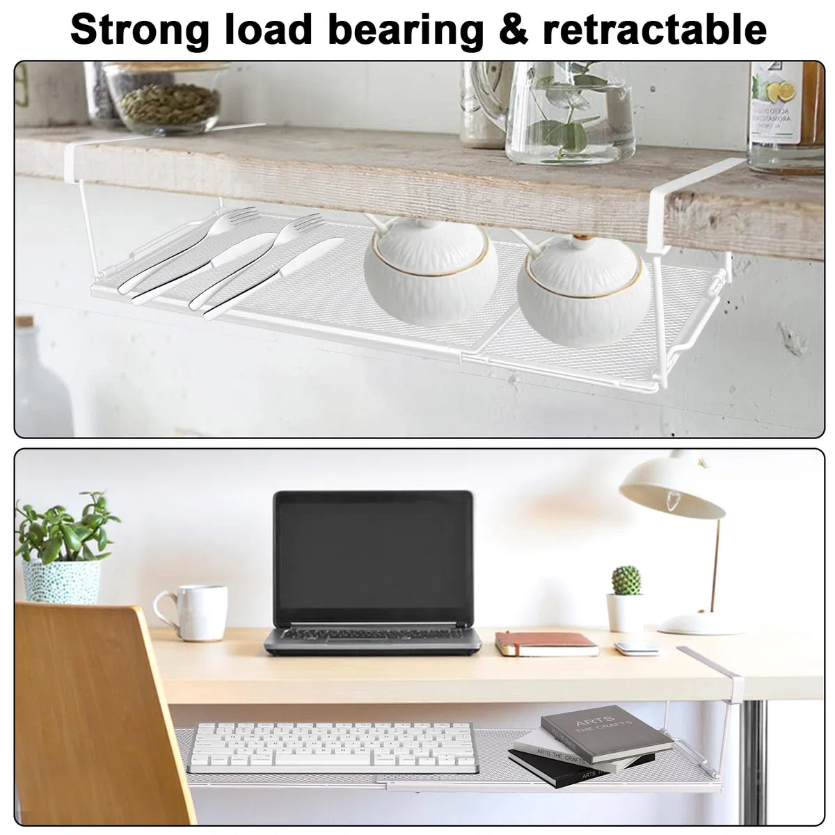 Estantería inferior, cesta colgante para armario, estante ajustable de 38 – 70 cm, cesta colgante de metal, organizador para armarios de cocina, despensa y zapateros