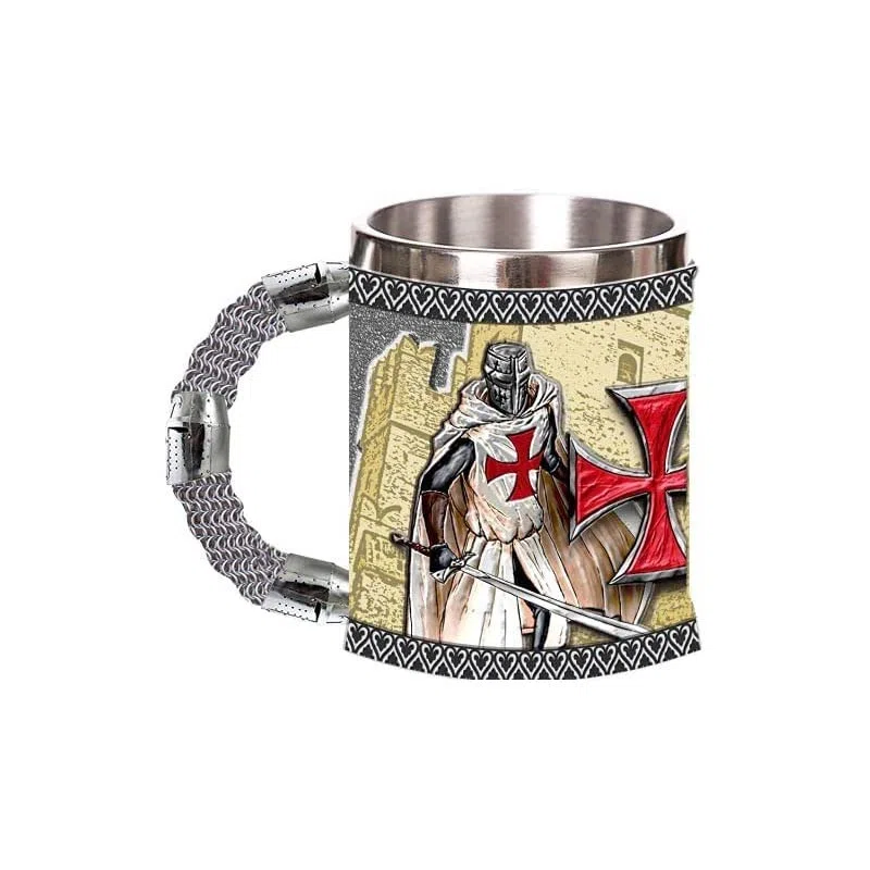 UD Jarra de Cerveza Decoracion Caballeros Templarios. Fabricada en Resina y Acero. Tamaño 12cm