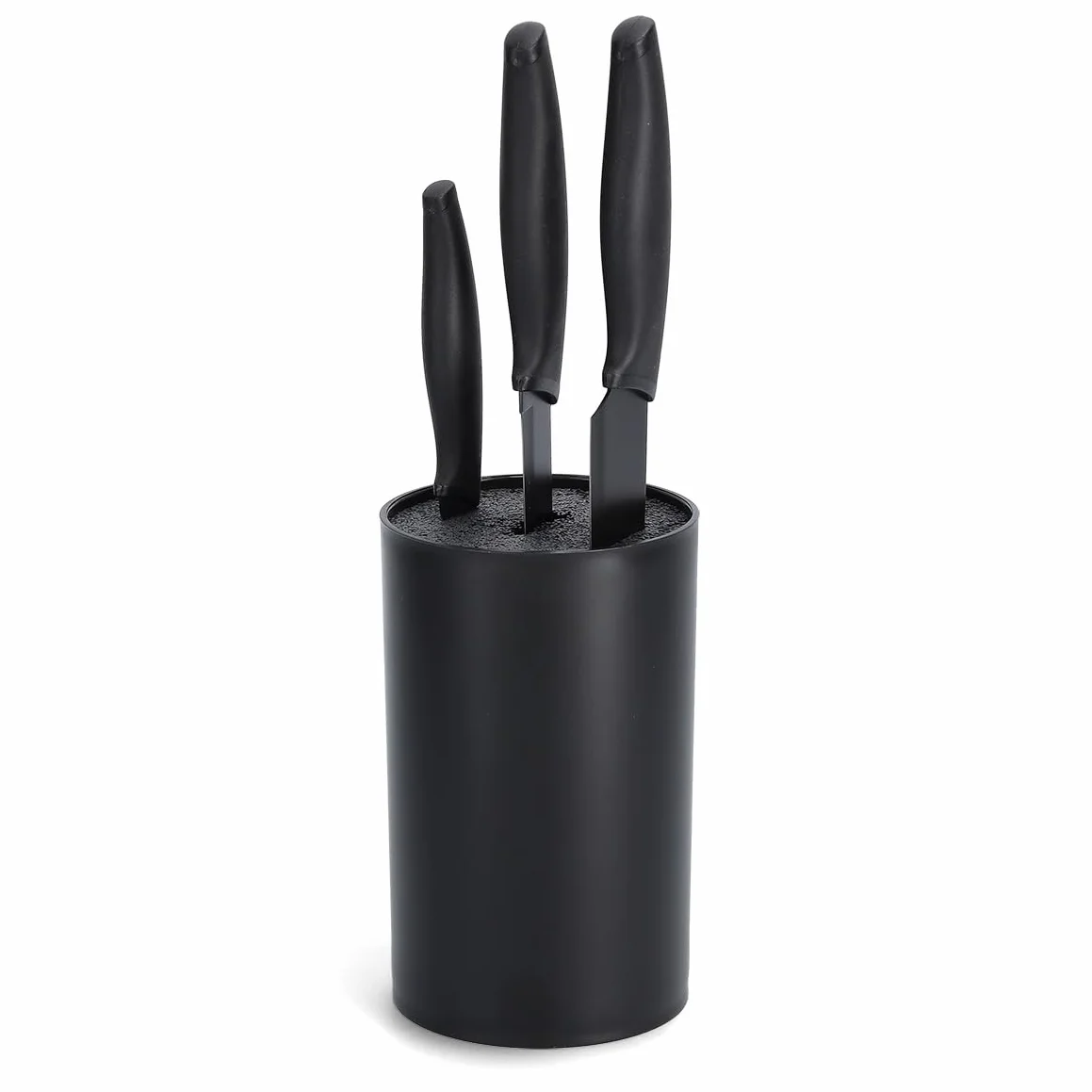 Zeller Bloque para Cuchillos con Interior de cerdas, plástico, Negro, 0