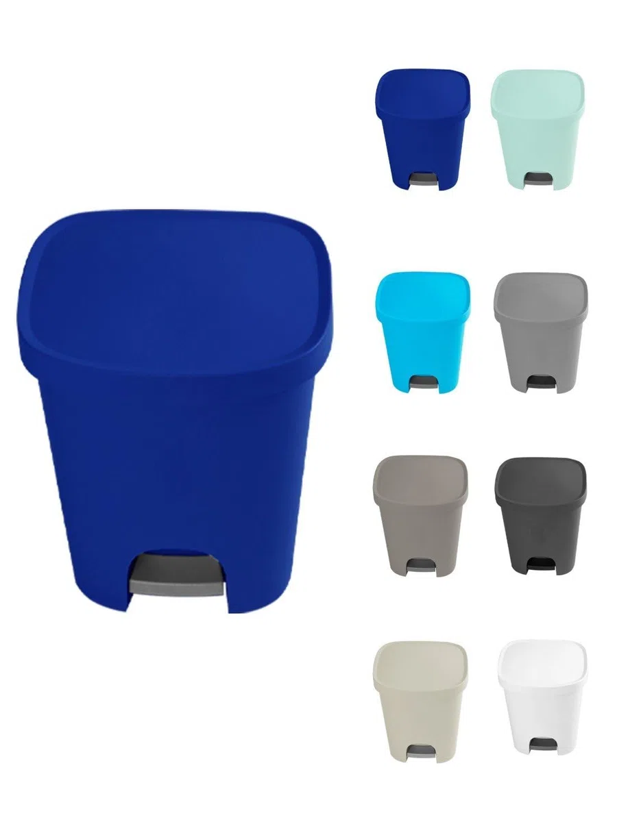 Jardin202 - Cubo basura plástico Apertura con pedal 25 Litros | Cubo reciclar Mate 35x30x42 cm | 25 Litros (Azul)