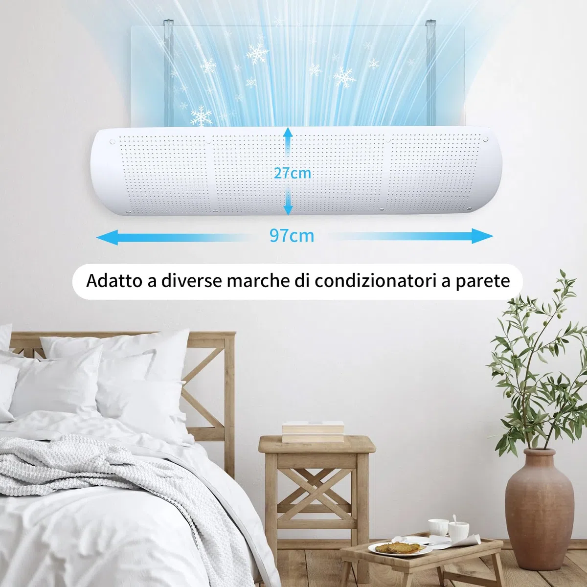 Parabrisas de aire acondicionado, QZMVER Deflector para aire acondicionado universal, Parabrezz ajustable, escudo del aire acondicionado frío/caliente, anti directo Blowing para casa, oficina