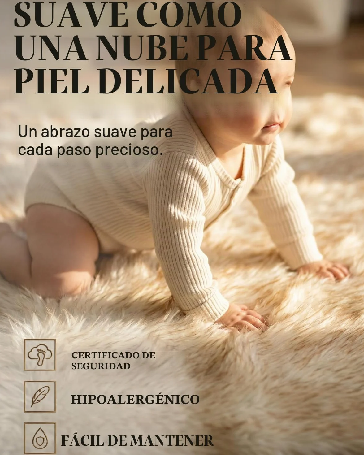 Alfombras para dormitorio, 60 x 110 cm, antideslizantes, color blanco y marrón, modernas, supersuaves, gruesas, pequeñas, peludas, no se desprenden
