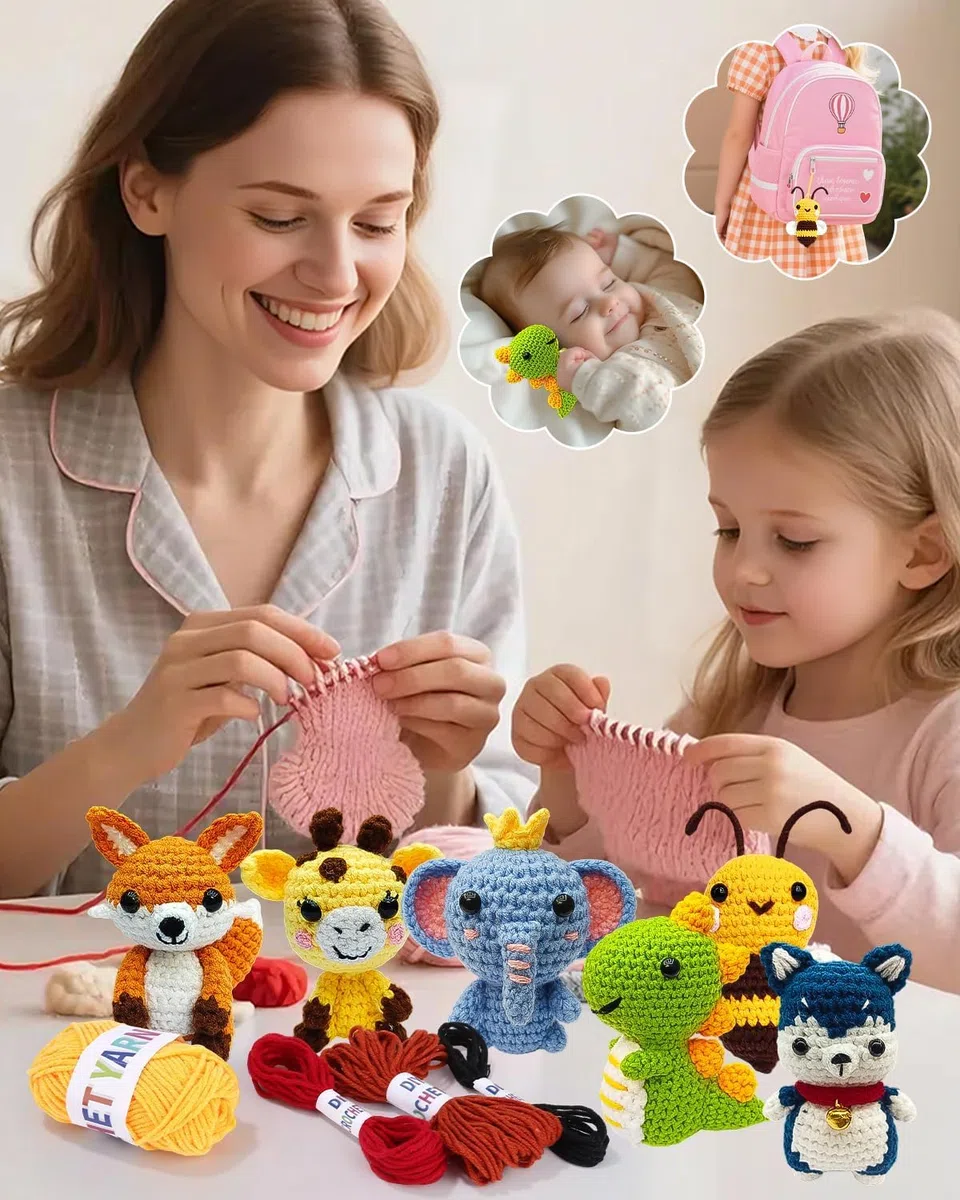 Mixara 6 Piezas Ganchillo Para Principiantes, Crochet Kit Principiantes, Kit Ganchillo, Kit De Ganchillo Para Adultos Principiantes, Para Diy y Tejido a Mano