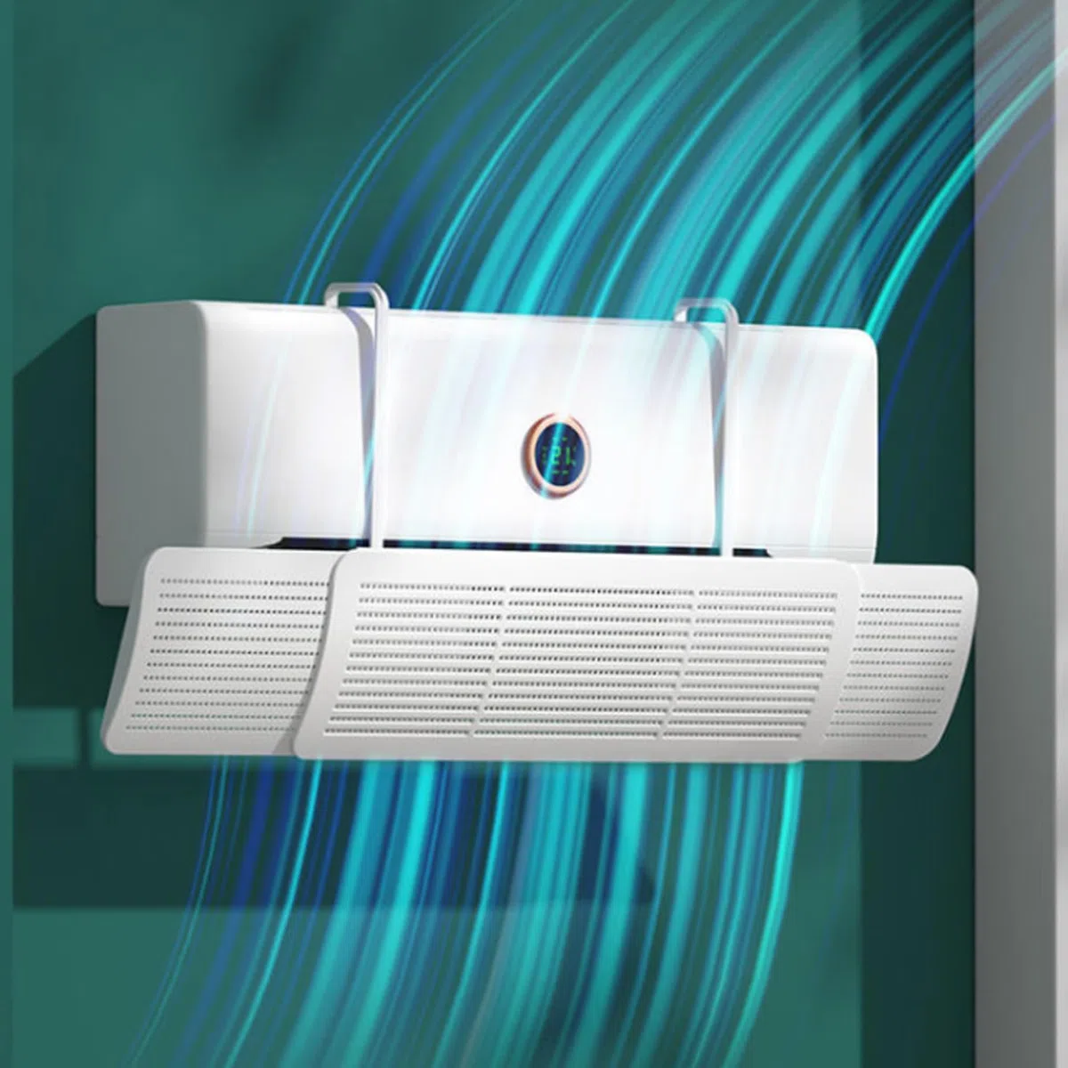 Deflector de viento de CA Deflector de ventilación de aire montado en la pared, de viento de aire acondicionado ajustable de 22-36 pulgadas para prevención de soplado directo, no incluye he