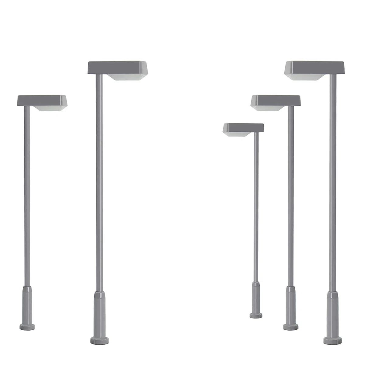 Evemodel 5 piezas modelo lámpara pista N 1:160 iluminación luz de plataforma Paisajismo calle (blanco frío)