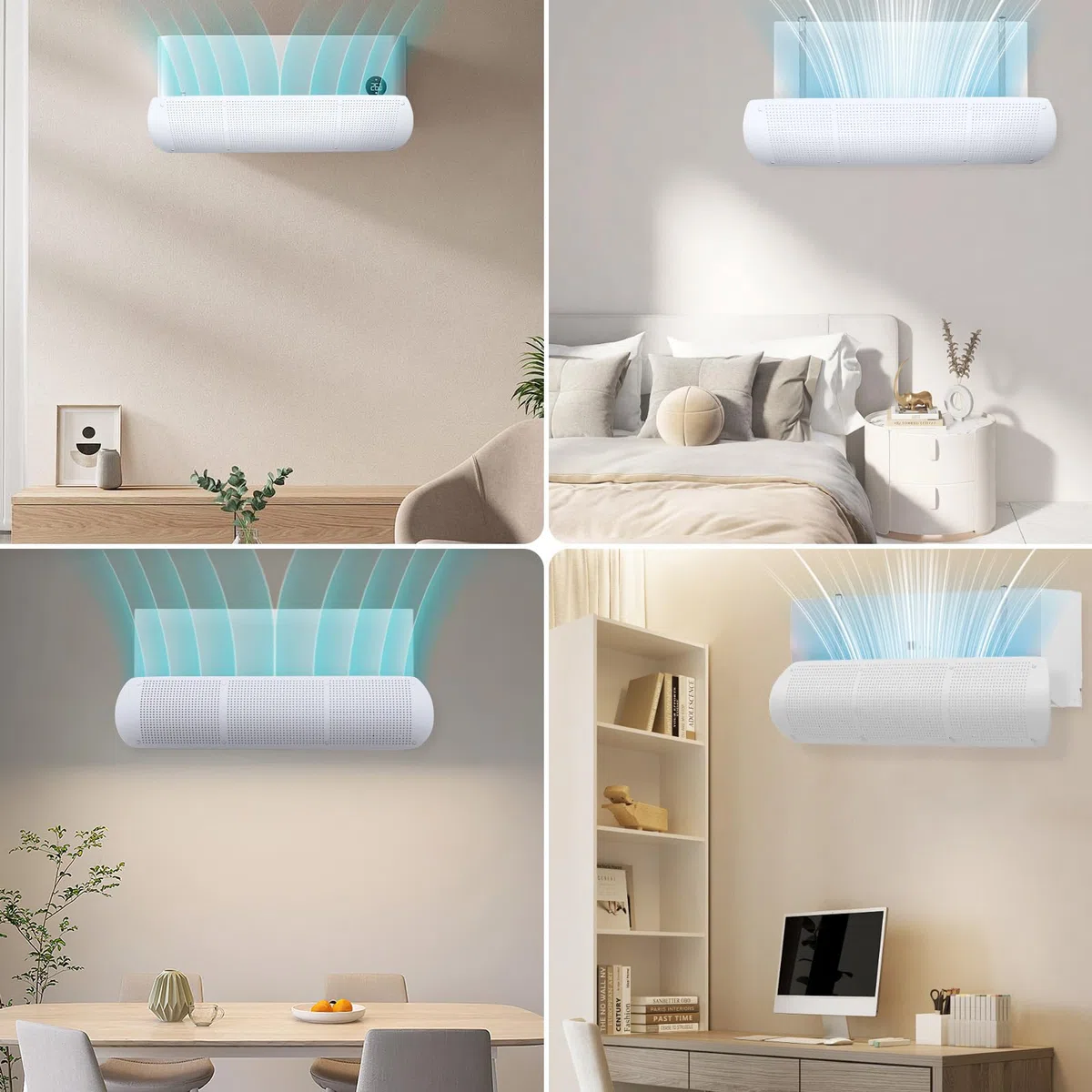 Parabrisas de aire acondicionado, QZMVER Deflector para aire acondicionado universal, Parabrezz ajustable, escudo del aire acondicionado frío/caliente, anti directo Blowing para casa, oficina