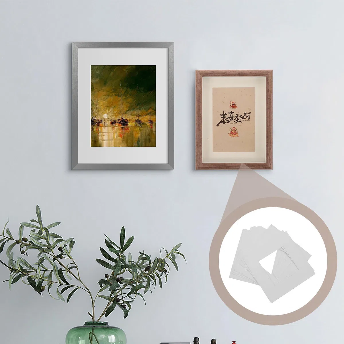 Generic Estera para Marco de Fotos 7.87 Pulgadas 10 Uds Tapetes Precortados Cuadrados para Fotos, Obras de Arte y Decoración en Pared