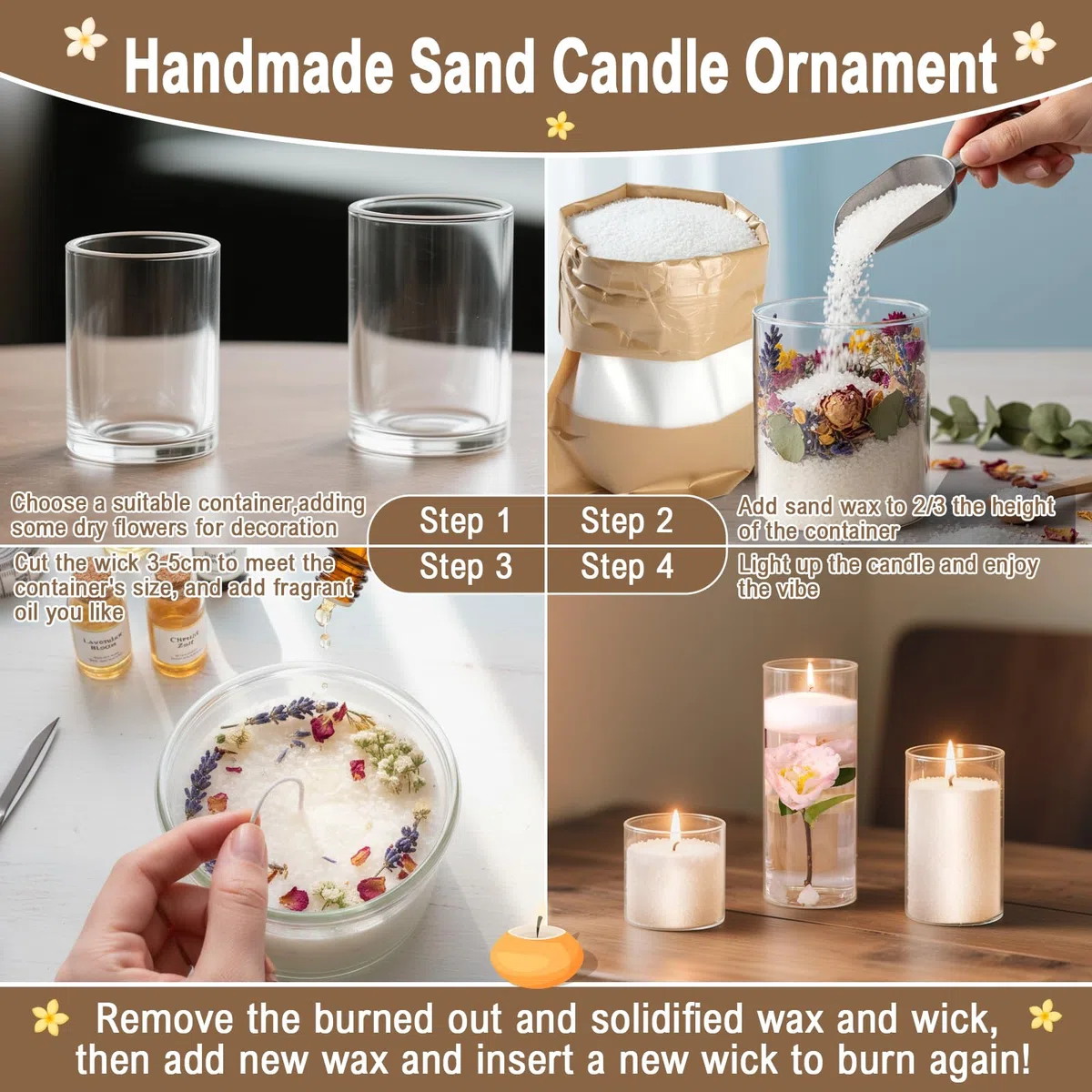 Kesote Cera para velas, 500 g, con 20 velas con mecha para hacer tú mismo, juego de velas para verter arena decorativa y cera de parafina blanca