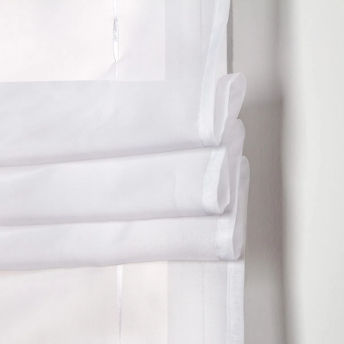 SIMPVALE Condole Estilo Romano L caida Sombra Ventana Cortina para Balcon y de la Cocina, Blanco, 100cm*155cm