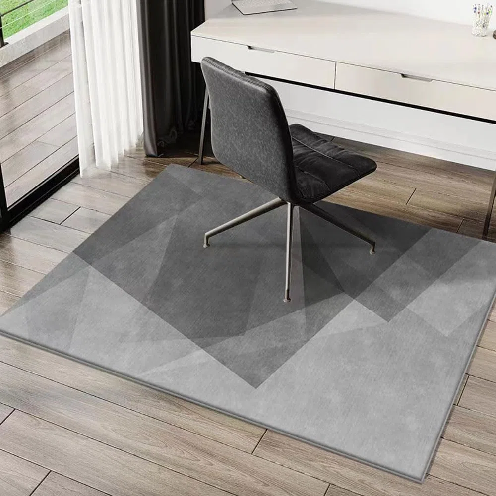 Highdi Alfombrilla para Silla de Oficina, Moderno Protector Suelo Silla Ruedas Antideslizante Resistente a los Arañazos, Alfombrilla de Protección para Suelos Duros (Negro Gris,100x150cm)