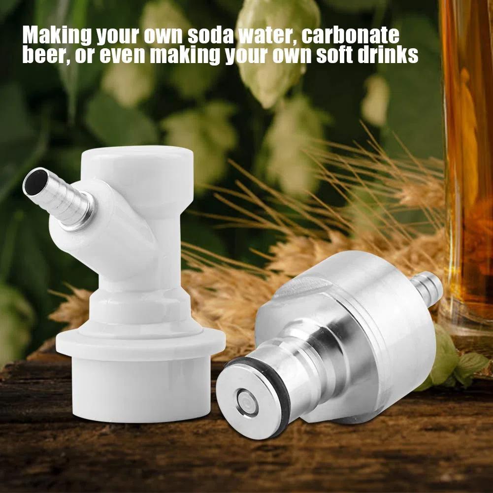 Tapa de carbonatación de acero inoxidable con bloqueo de bola líquida, acoplamiento de CO2 para cerveza casera, carbonato, refresco, agua, zumo de fruta