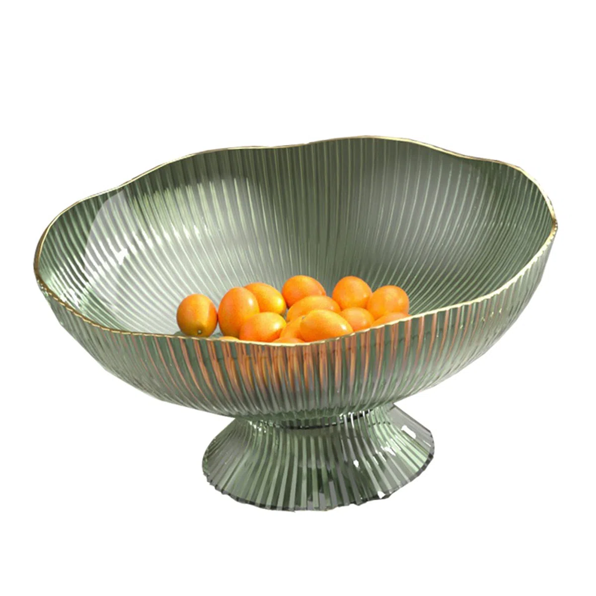 Yosoo Health Gear Frutero, Plato de Fruta Escurridor de Plástico con Base Desmontable, Diseño Elegante para Fiestas en Casa y Uso Al Aire Libre, 25 Cm X 12 Cm X 13 (GREEN)