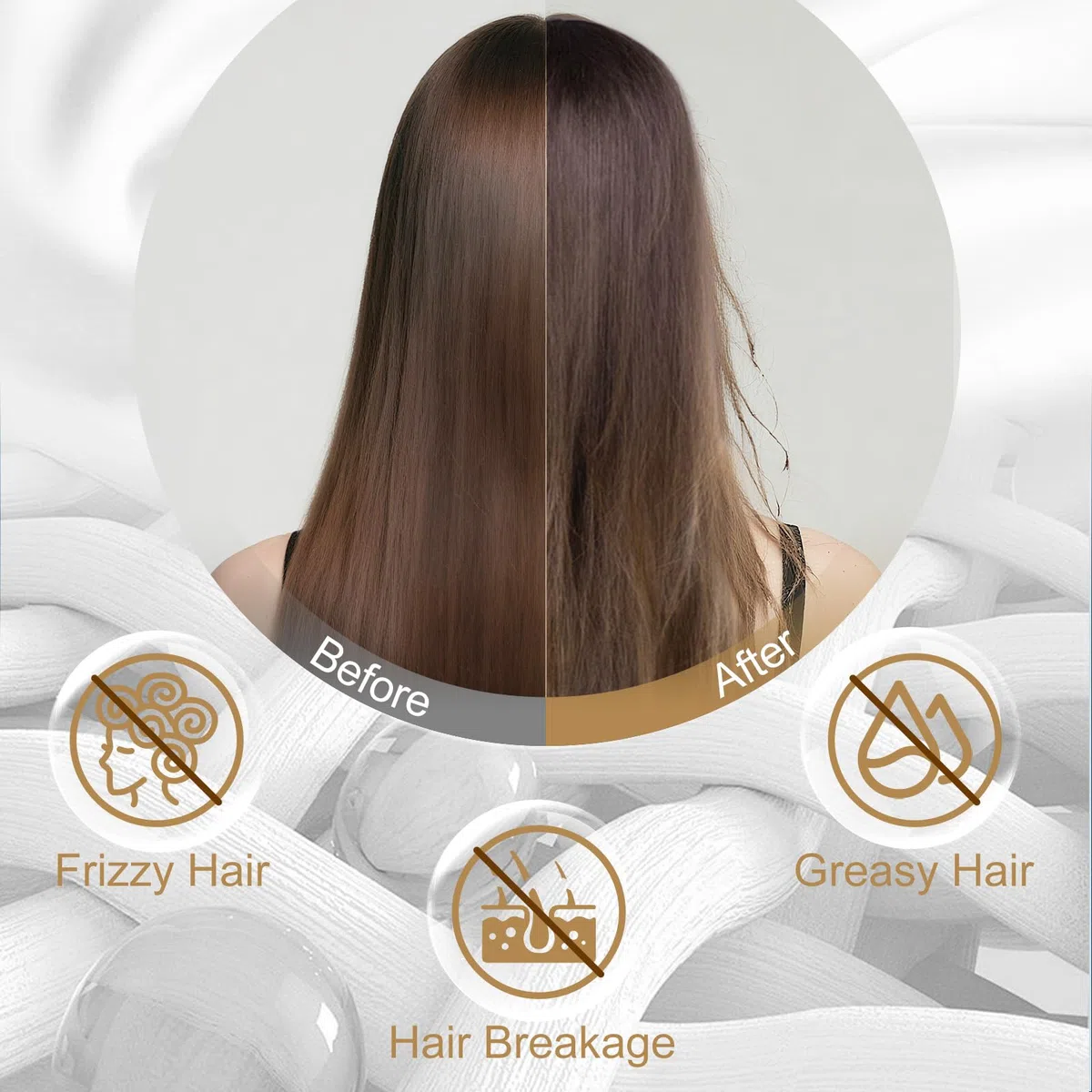 HOMCA Funda de Almohada Satén 60x40cm, Fundas de Satén de Recambio para Almohadas de Espuma Viscoelástica, Protege Cabello y Piel,Similar a la Seda Liso y Suave, Gris