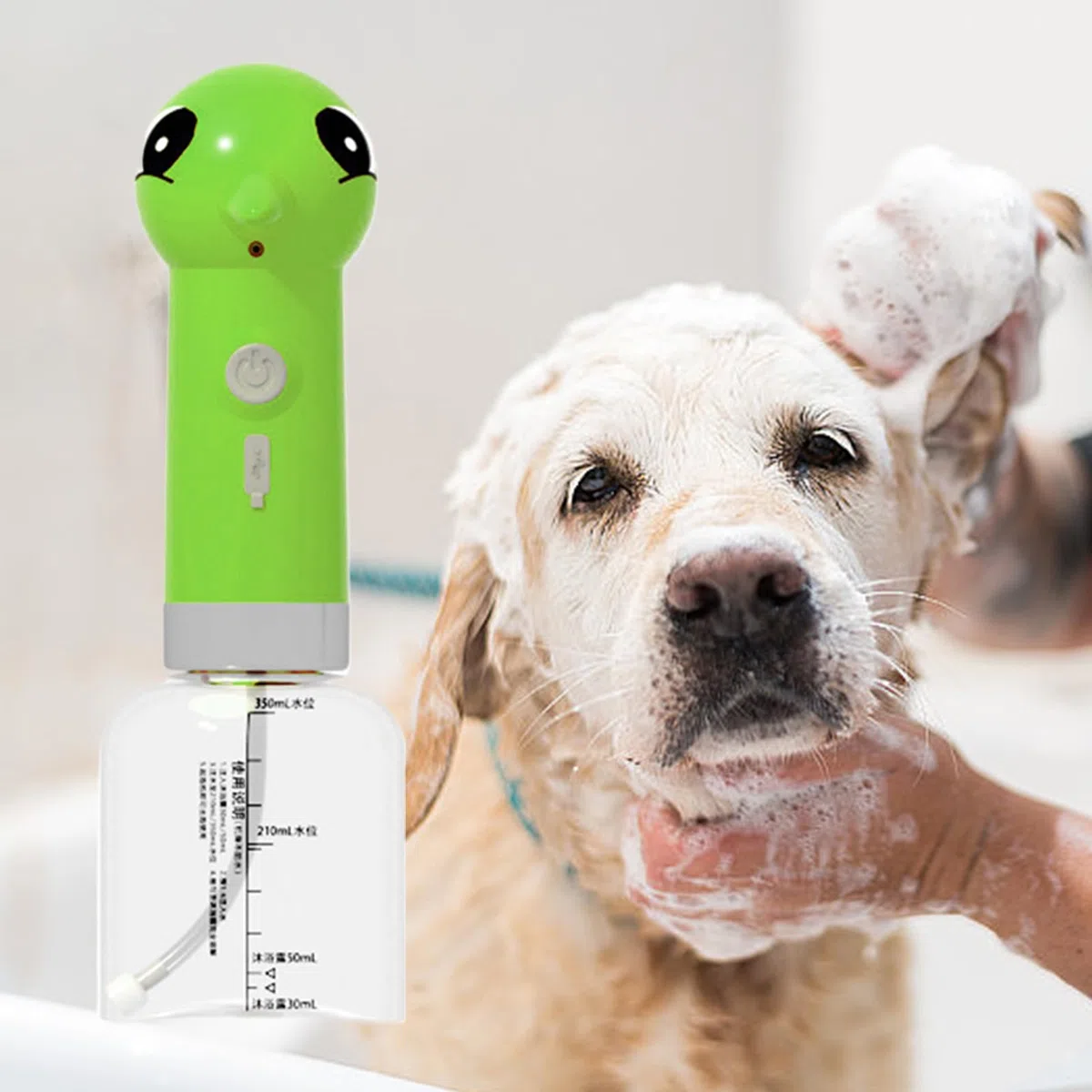 Espumador De Jabón Para Baño De Perros - Botella Mezcladora De Productos Para Limpieza De Mascotas - Aparato Eléctrico De Espuma Para Ducha De Gatos Y Cachorros En Bañera Ducha Lavabo