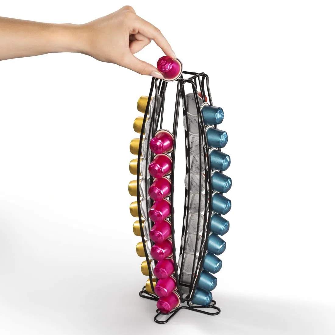 Xavax | Soporte para Cápsulas de Café (Dispensador de Cápsulas Nespresso, Hasta 40 Cápsulas, Portacápsulas) Color Negro Mate