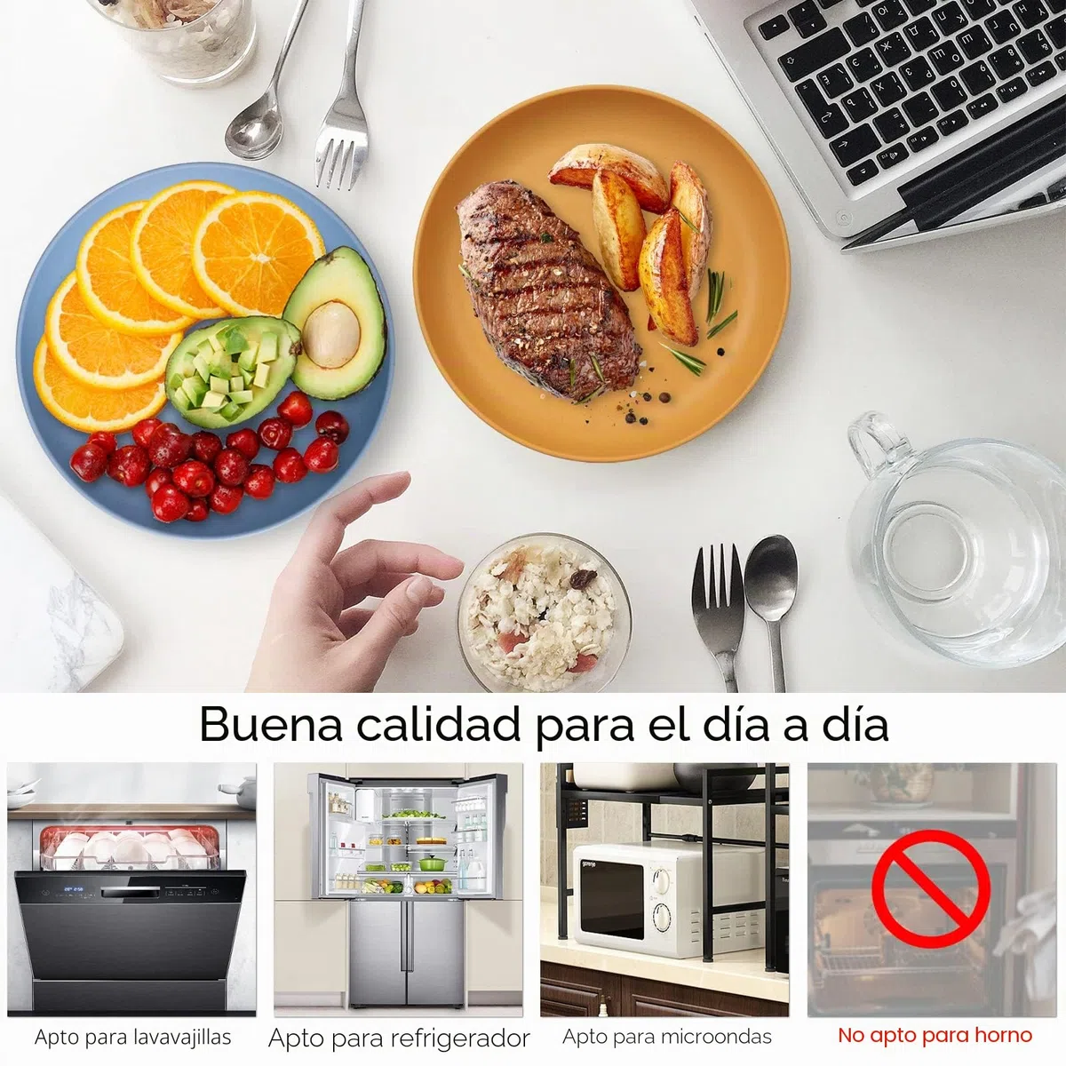 CSYY Juego de 6 platos irrompibles, platos profundos de plástico para camping, platos de picnic de 9 pulgadas para ensalada, pasta, fiesta, hogar, oficina, microondas y lavavajillas
