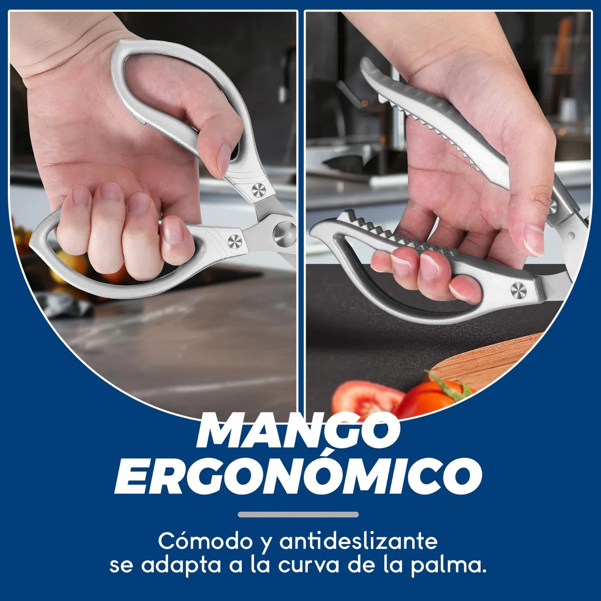Tijeras de Cocina Multifuncionales: Acero Inoxidable Afilado,Con Cerradura de Seguridad,Aptas Para Aves, Pollo, Carne, Pescado, Verduras Y Parrilla (Plateadas)