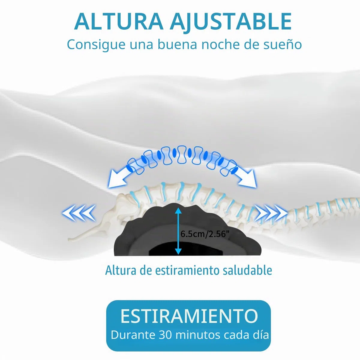 Cojin Lumbar, Cojin Lumbar Coche, Cojín Lumbar ergonómico de Espuma viscoelástica, Almohada Lumbar Ergonómico para Casa Dormir, para Coche,Silla Oficina,Sofa (Negro)