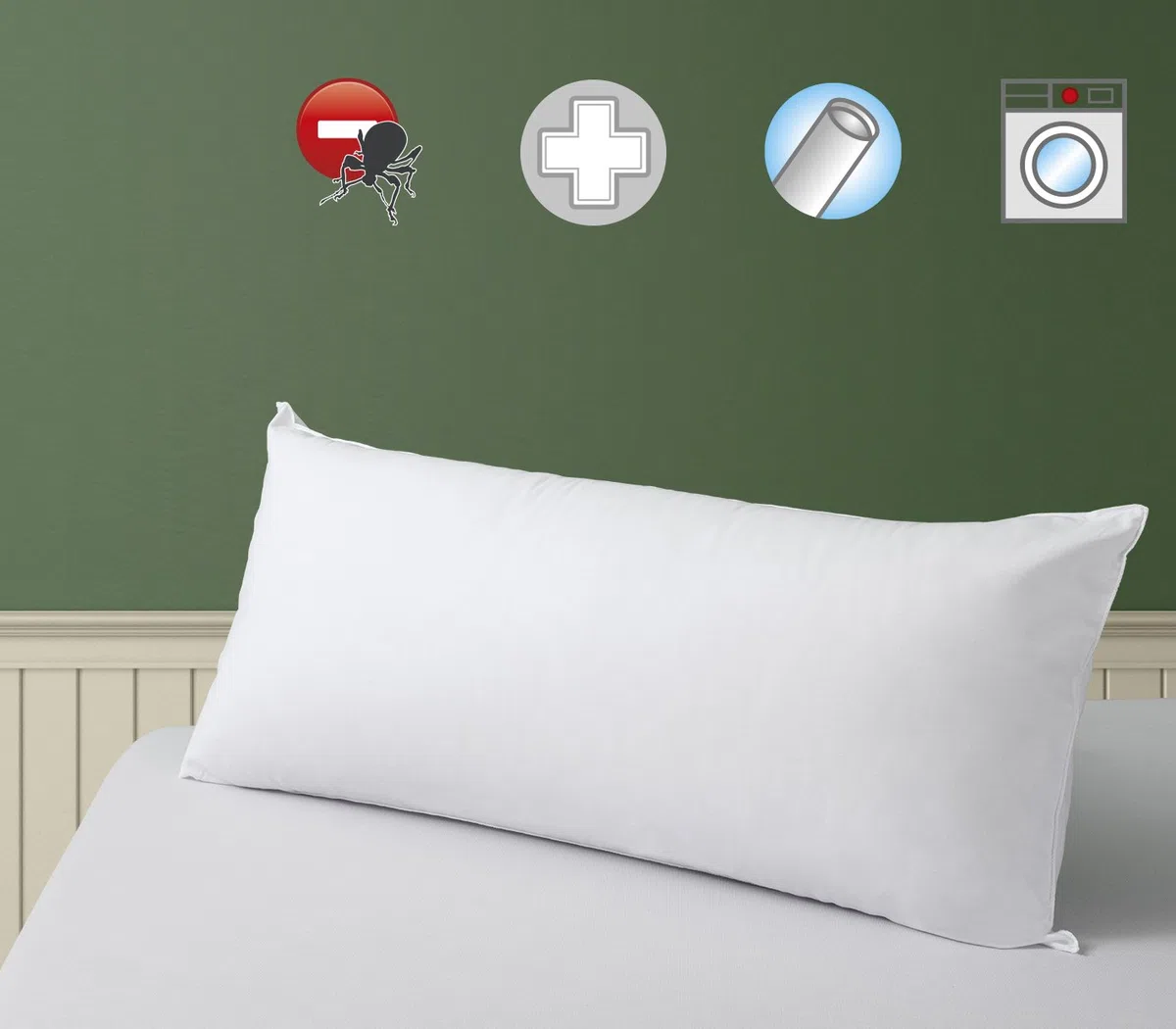Savel - Almohada Antiácaros con Tejido de algodón | Firmeza Media | 40x105 cm