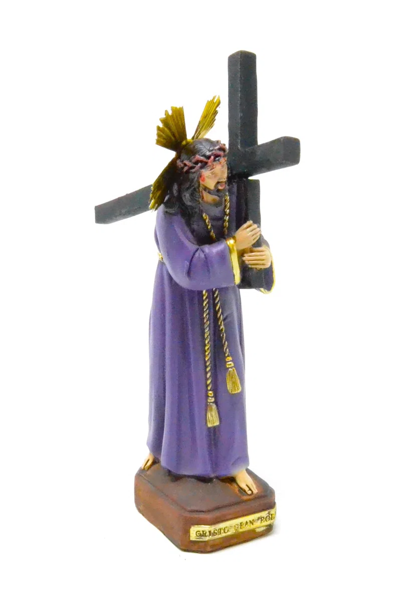 Genérico Cristo Gran Poder, 19 cm. Jesús Cargando su Cruz. Estatua Religiosa de Dios. 100844