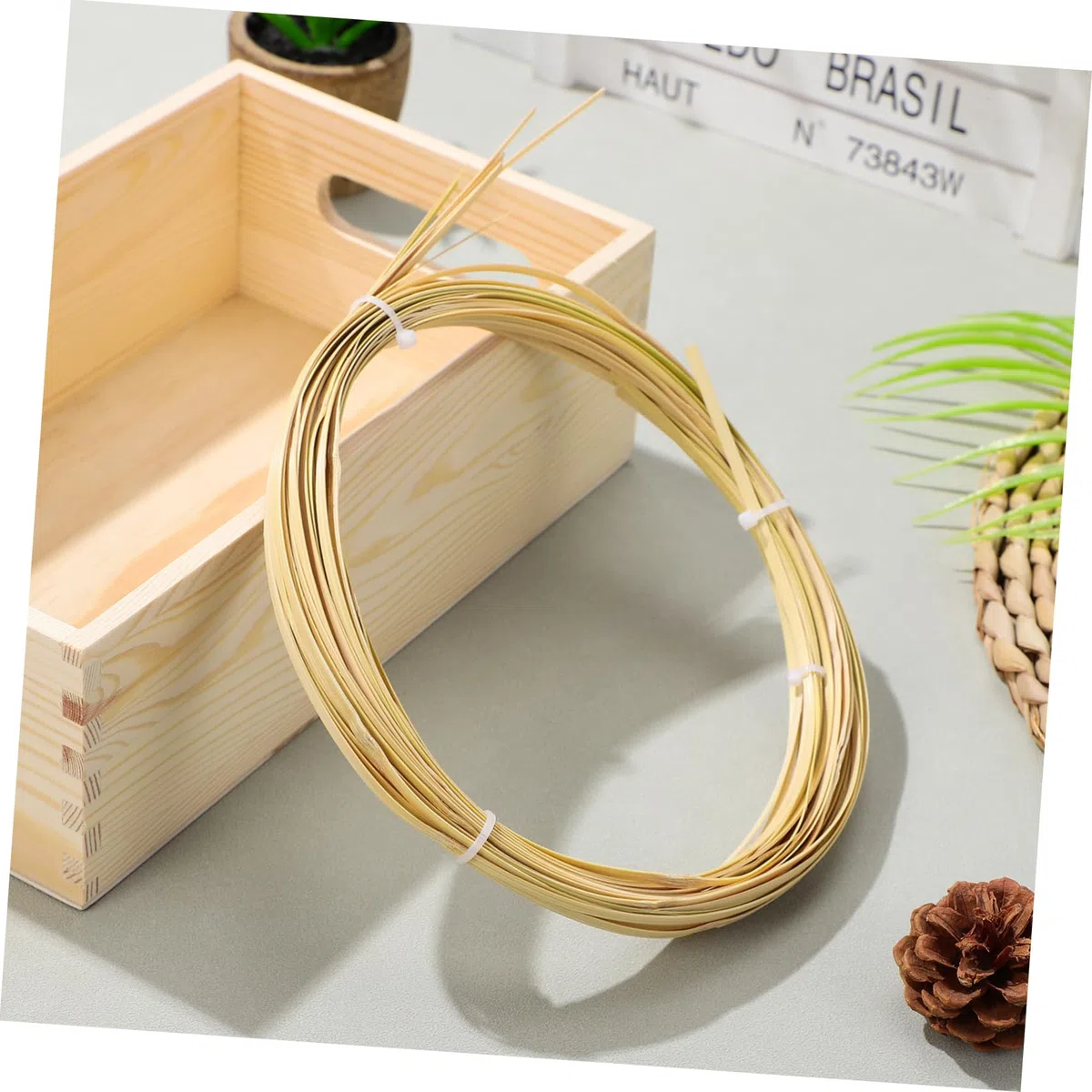 Artibetter Tiras de Bambú para Tejer Cestas Material para Manualidades 7 Tiras Fácil de Limpiar Adecuado para Tejido Artesanal de Muebles y Canastos
