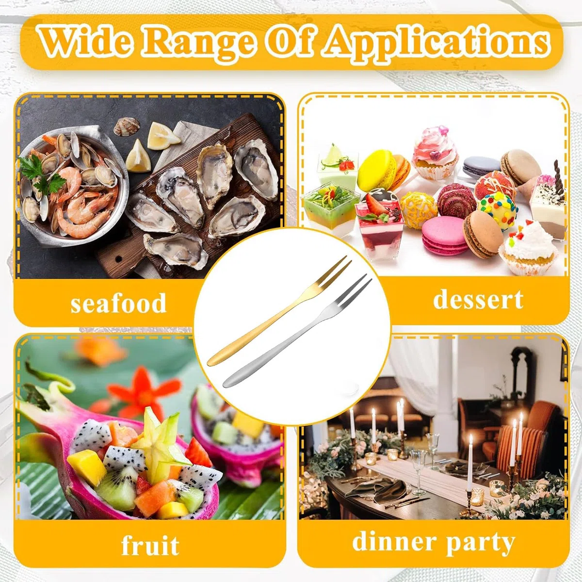 Tenedores de Frutas de Acero Inoxidable, 20 Pcs para Postre, Pinchos para Caracoles, Mini Tenedores para Ensalada, Oliva, Comidas Familiares, Fiestas, Pastelerías