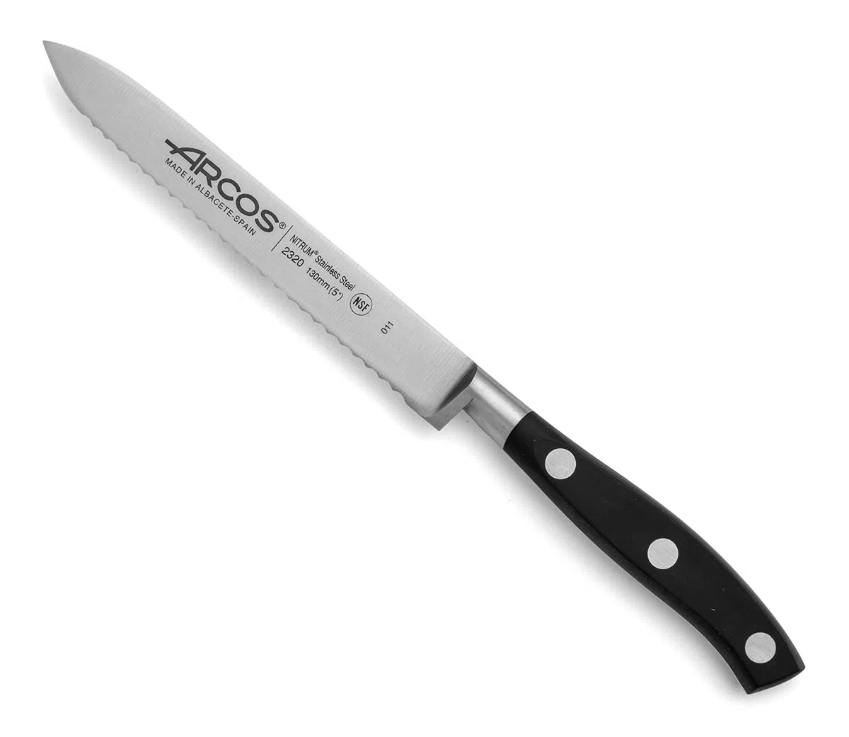Arcos Cuchillo para tomates Forged Riviera - Acero Inoxidable negro 5" - Diseñoofisticado con comodidad y durabilidad - Tecnología plateada -erie Riviera.