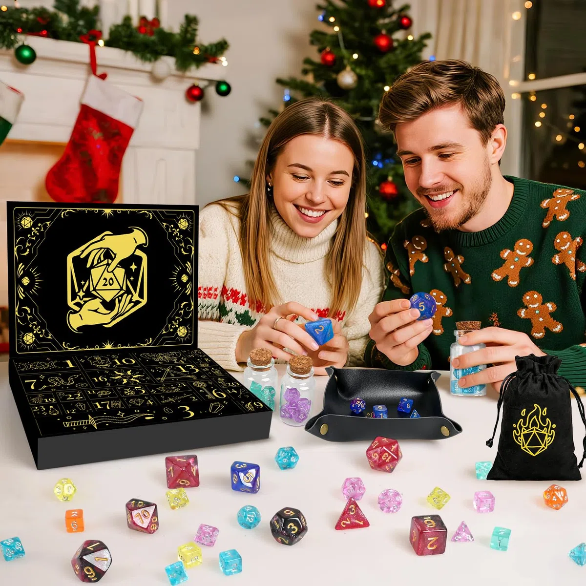 iZoeL Adviento Calendario Cubos Poliedros 2025 Calendario Cubos Cuenta Atrás 24 Días Un Fantástico Regalo Sorpresa Coleccionistas Juegos Mesa Cubo Amantes Cubo