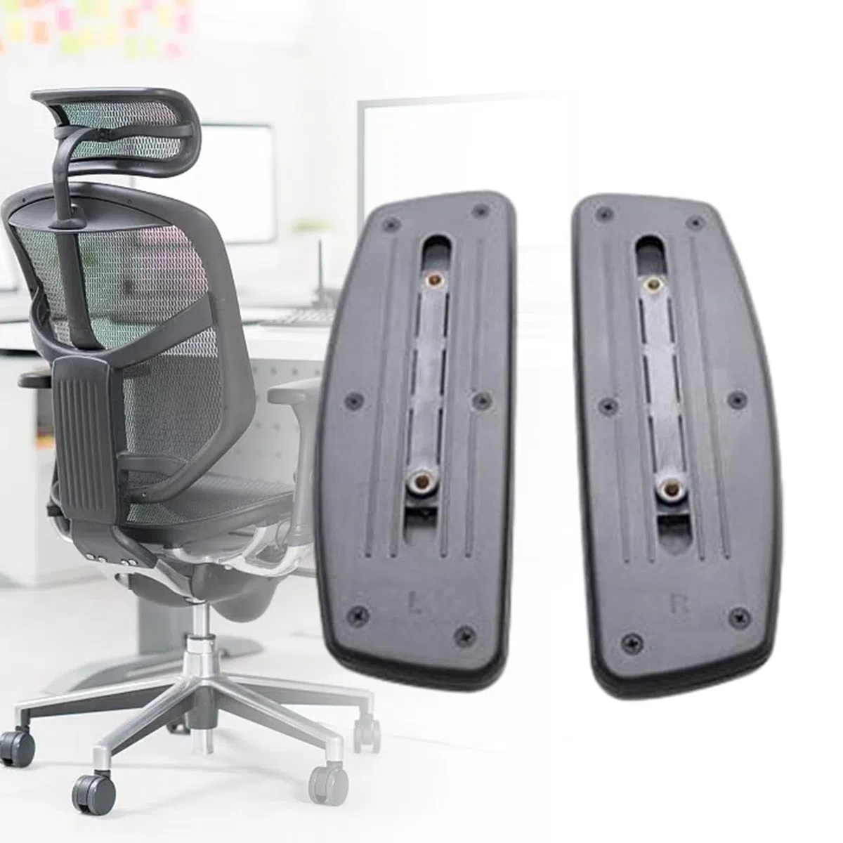 Reposabrazos de Repuesto para Silla de Oficina, 2 Piezas, con Orificio de Montaje, Resistentes Al Desgaste, Accesorios Duraderos, Universales, Resiste, Montaje Deslizante, Individual