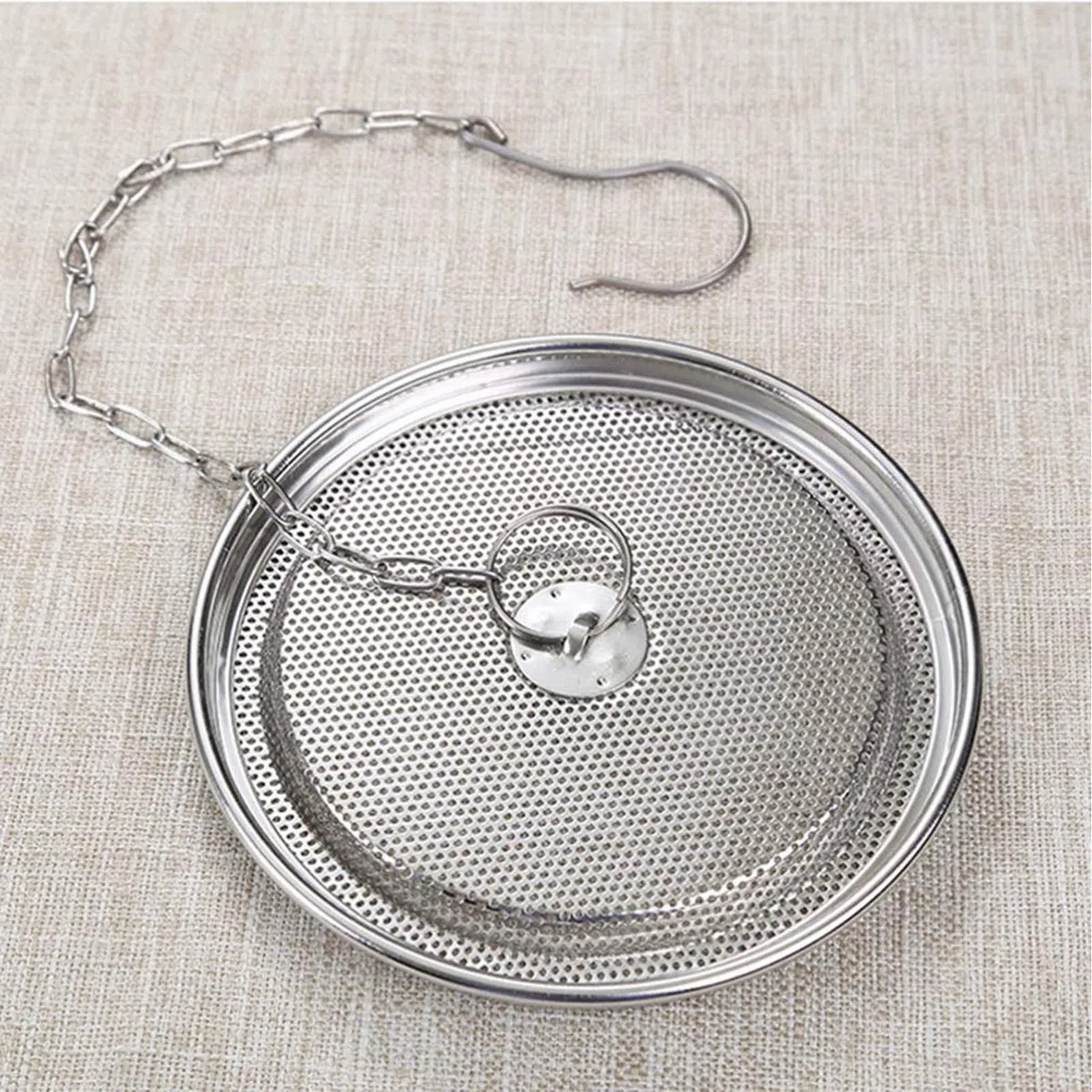 Tissting Filtro de Té, 20cm Acero Inoxidable Cesta de Separación de Condimentos con Cadena Colgante, Colador de Té para Condimentos de Especias de Café y Hojas de Té