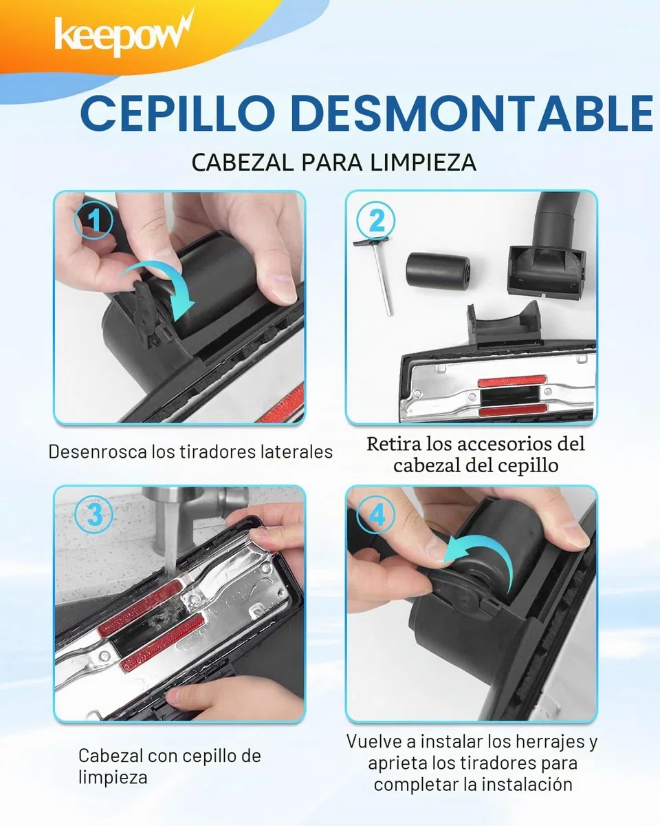 KEEPOW Cepillo Universal para Suelos Duros 35mm, para Aspiradoras Miele S1 / S2 / S4 / S5 / S6 / S8 - Boquilla de Piso