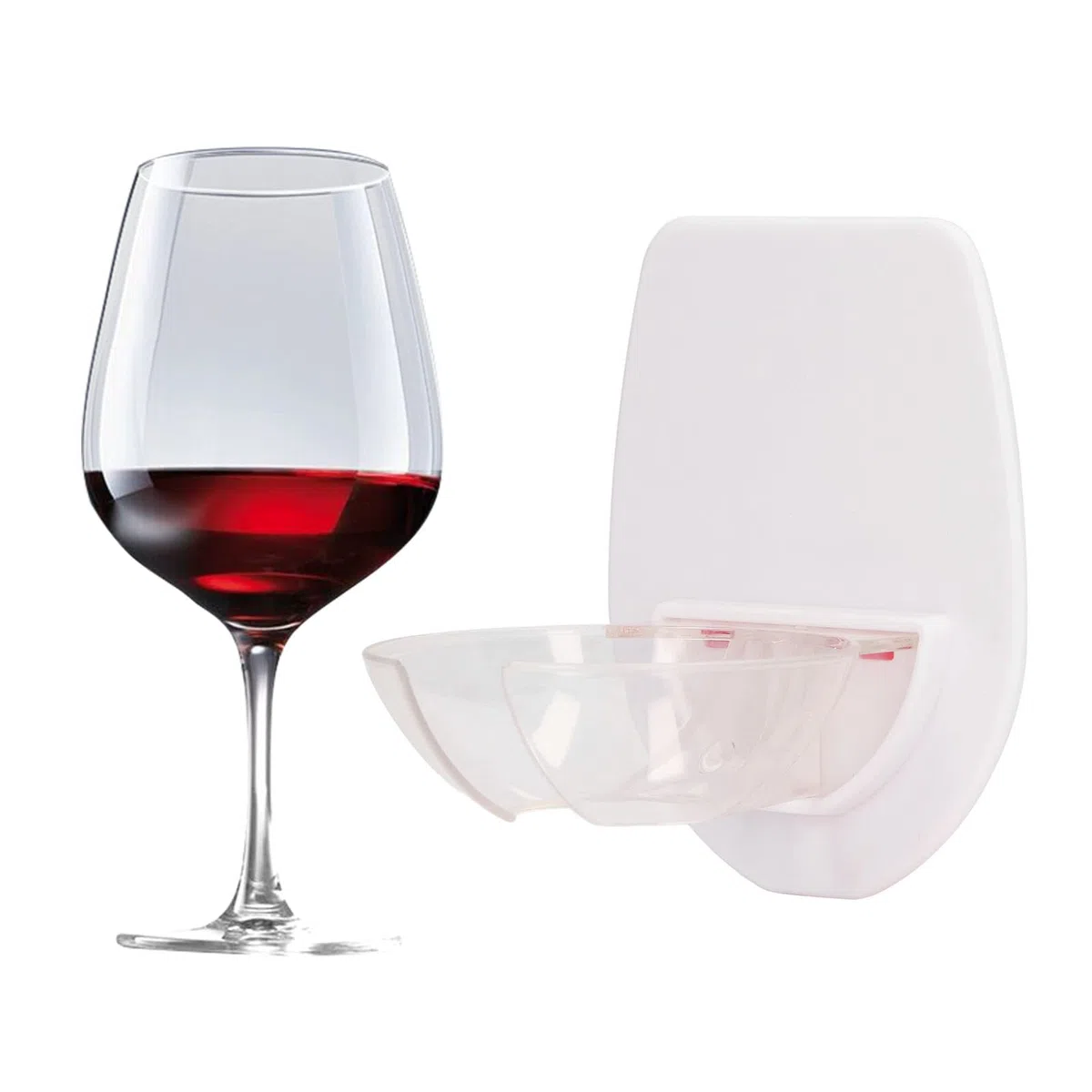 Portavasos de Vino de Plástico de 2 Piezas, Ventosa de Baño para Copa de Vino para Vino de Cerveza, Portavasos de Vino Portátil Montado en La Pared Portavasos para Ducha Portavasos de Baño Romántico