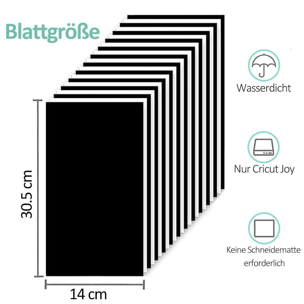 Smart Iron On para Cricut Joy, 15 paquetes de 5.5 x 12 pulgadas, película flexible de vinilo de transferencia de calor, textil fácil de cortar y despegar, película de plóter, textil, película