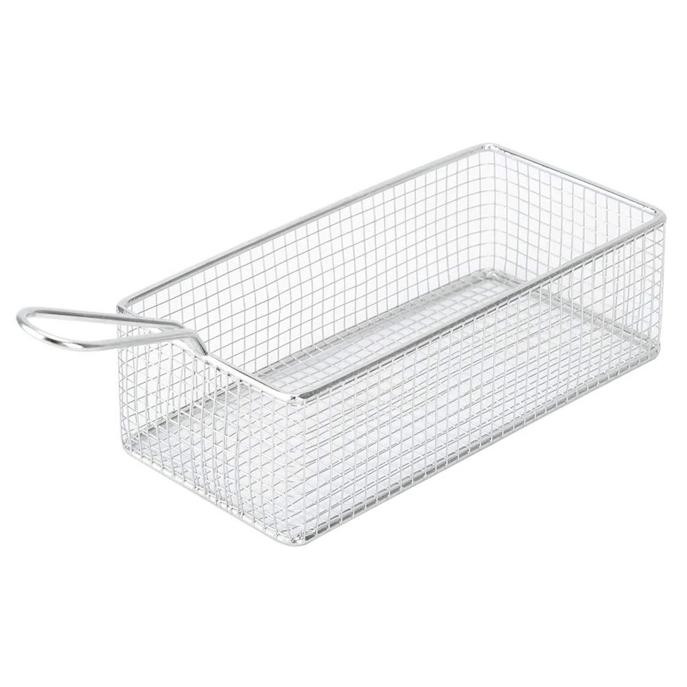 Nikou Cesta Freidora Mini, Mini Cesta de Acero Inoxidable para Patatas Fritas, Cesta para Freír Alimentos Fritos, 21,5x10,6x6,6cm, Herramienta de Cocina para Patatas Fritas y Aperitivos