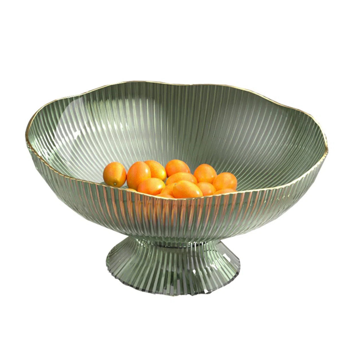 Yosoo Health Gear Frutero, Plato de Fruta Escurridor de Plástico con Base Desmontable, Diseño Elegante para Fiestas en Casa y Uso Al Aire Libre, 25 Cm X 12 Cm X 13 (GREEN)