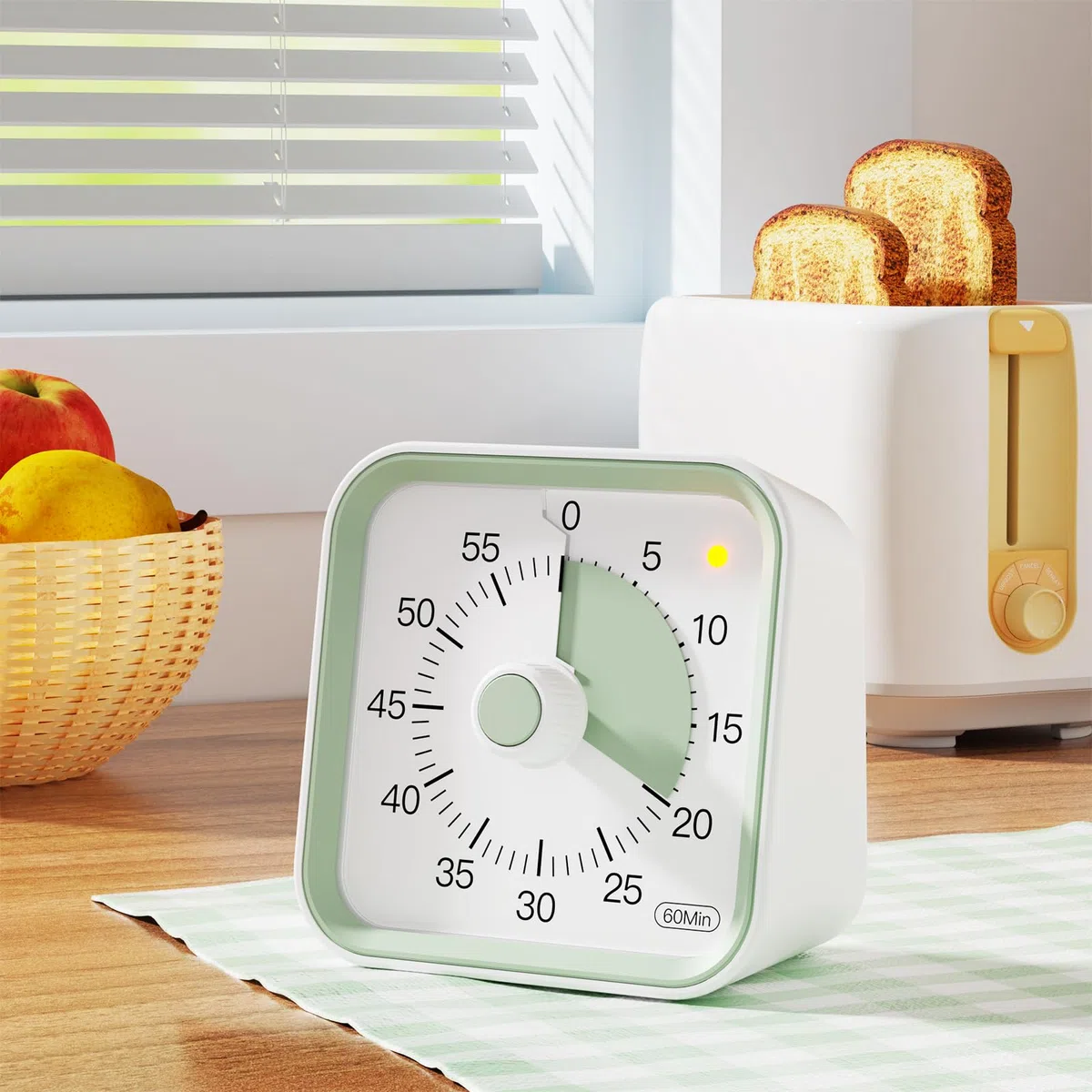 Temporizador Visual con función de Pausa para niños y Adultos, Cuenta Regresiva de 60 Minutos Temporizador de productividad, gestión del Tiempo para Estudios, Clases, Cocina (Blanco)
