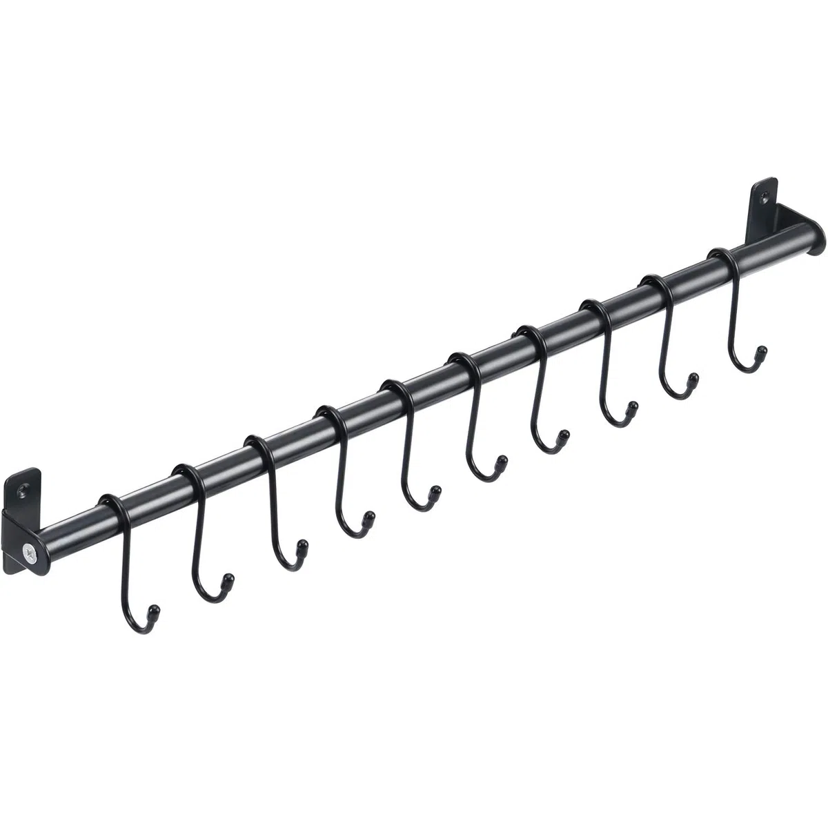 KINGRACK Percha de cocina y barra colgante, toallero de baño, colgador de pared, organizador para cuchillos, ollas y sartenes, con 10 ganchos en S