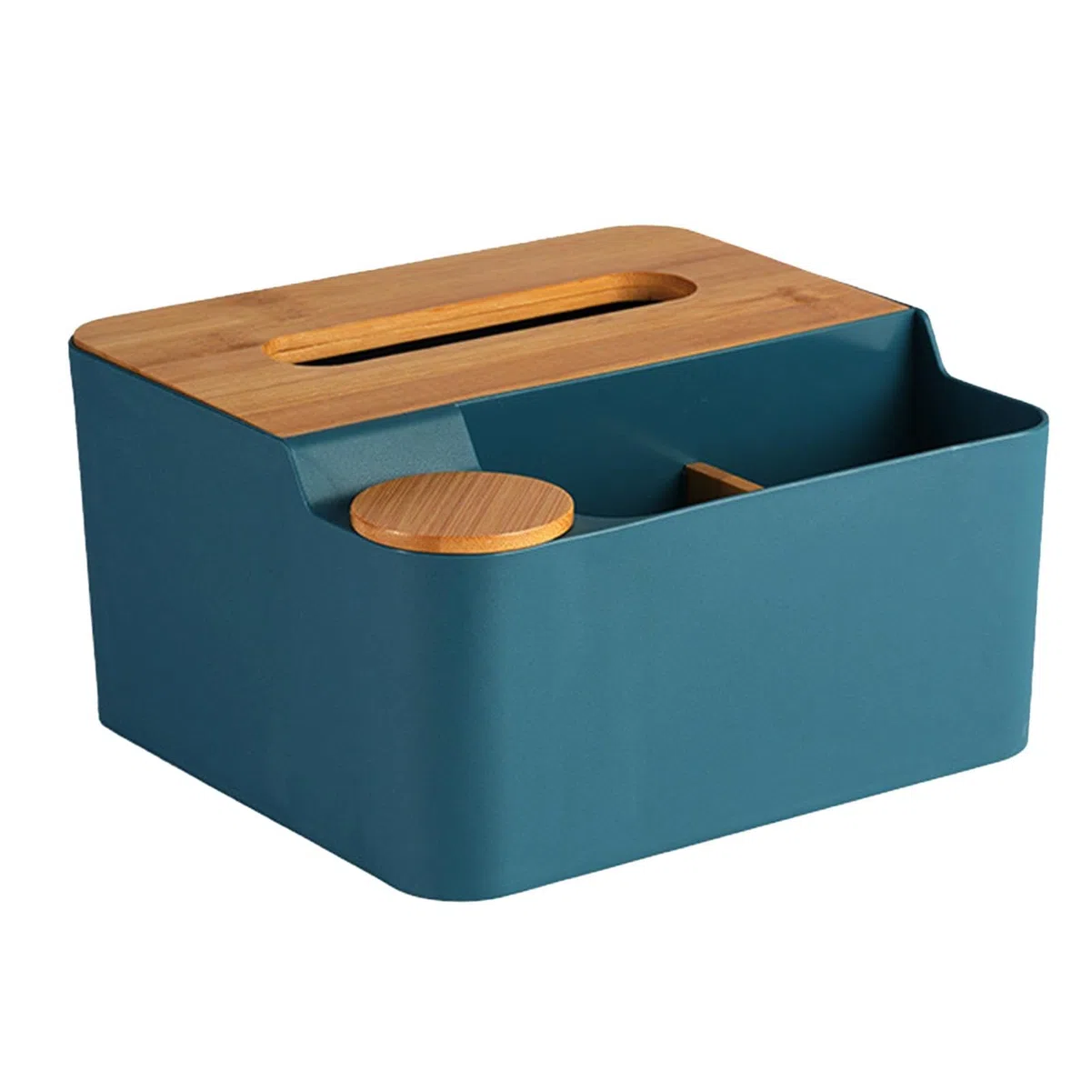 Caja de pañuelos multifuncional con compartimentos, soporte multiusos para pañuelos, caja de pañuelos con dispensador integrado, organizador de caja de pañuelos decorativo, caja de pañuelos con