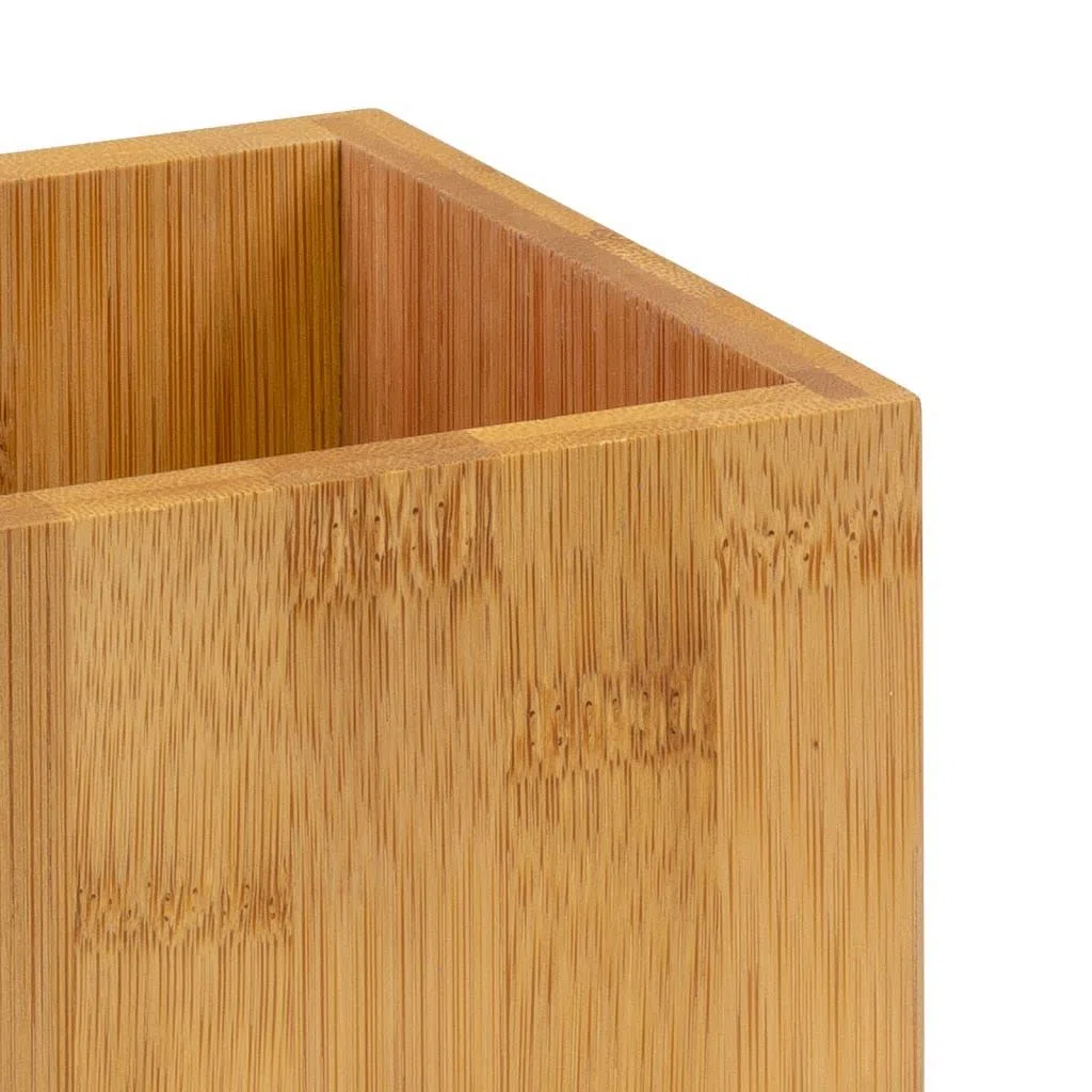 Westmark 2X Soporte para Utensilios/Organizador de Cocina, Cuadrado, Dimensiones 13,5 x 10 x 10 cm, Bambú, Tapas y Friends, Marrón Claro, 698622E3