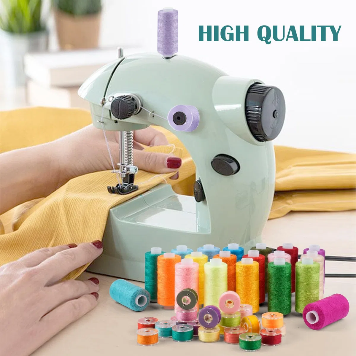 PUWOWYE Hilos de Coser para Maquina, 36 colores 400 yardas hilo para maquina de coser por carrete y 36 carretes de hilo de bobina de calidad overlock para overlock