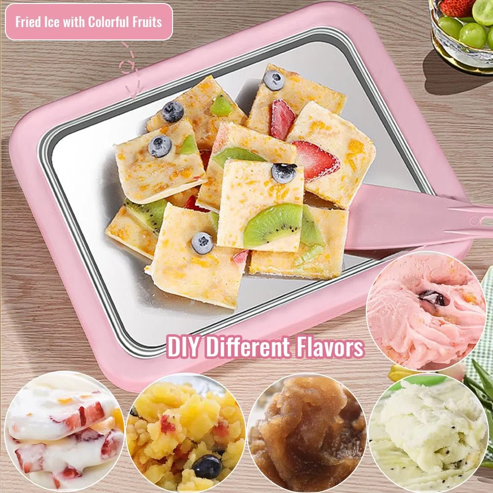 ZoneYan heladeras hacer helado, maquina hacer helados, maquina de hacer helados, maquina helados soft, ice cream maker, (Rosa)