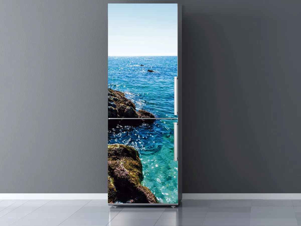Oedim Vinilo para Frigorífico Cala de Maro 185x60cm | Adhesivo Resistente y Económico | Pegatina Adhesiva Decorativa de Diseño Elegante