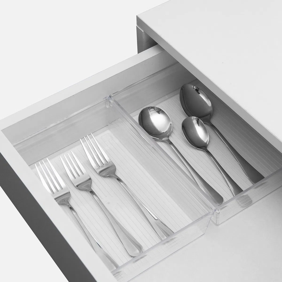 Bandeja organizadora de plástico transparente para gabinete de vanidad (4 x 16 x 2 cm) para oficina, baño y maquillaje