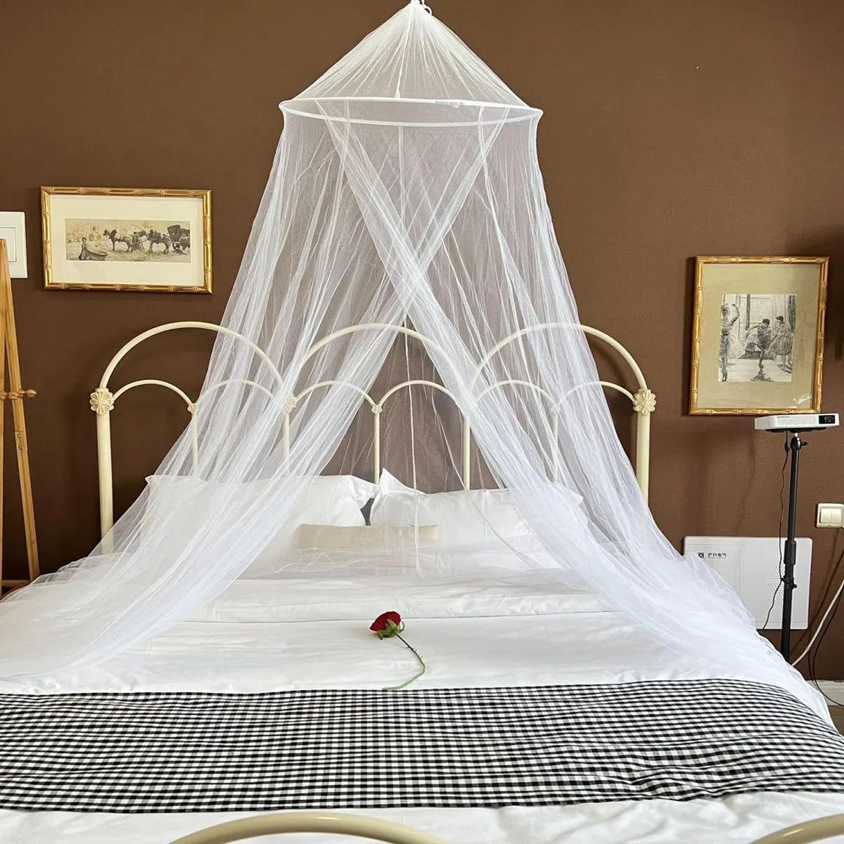 White Dome Malla Mosquitera, Mosquito Net Apertura Blanca, Mosquitero Grande Universal, Mosquiteras para Camas, Cama Portátil Mosquitose, Mosquitera Cama Matrimonio y Individual