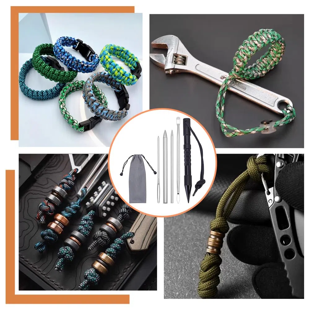 UNICRAFTALE Knoter Herramientas Fid Set Metal Marlinspike Set Coser y Agujas de Alisado Nudo Herramientas para Cuerdas de Cuero Pulseras de Trabajo Tejer